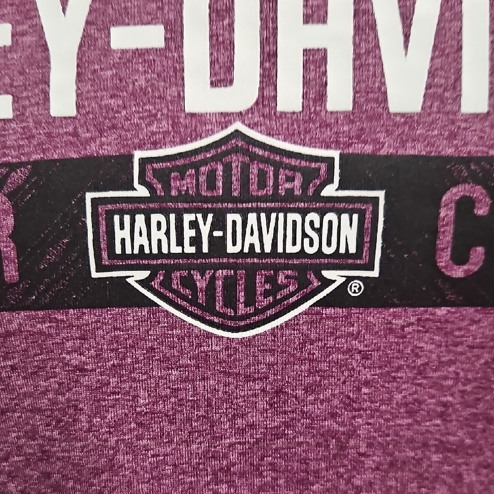 Harley-Davidson Maroon V-Neck Tee - Picture 2 of 11